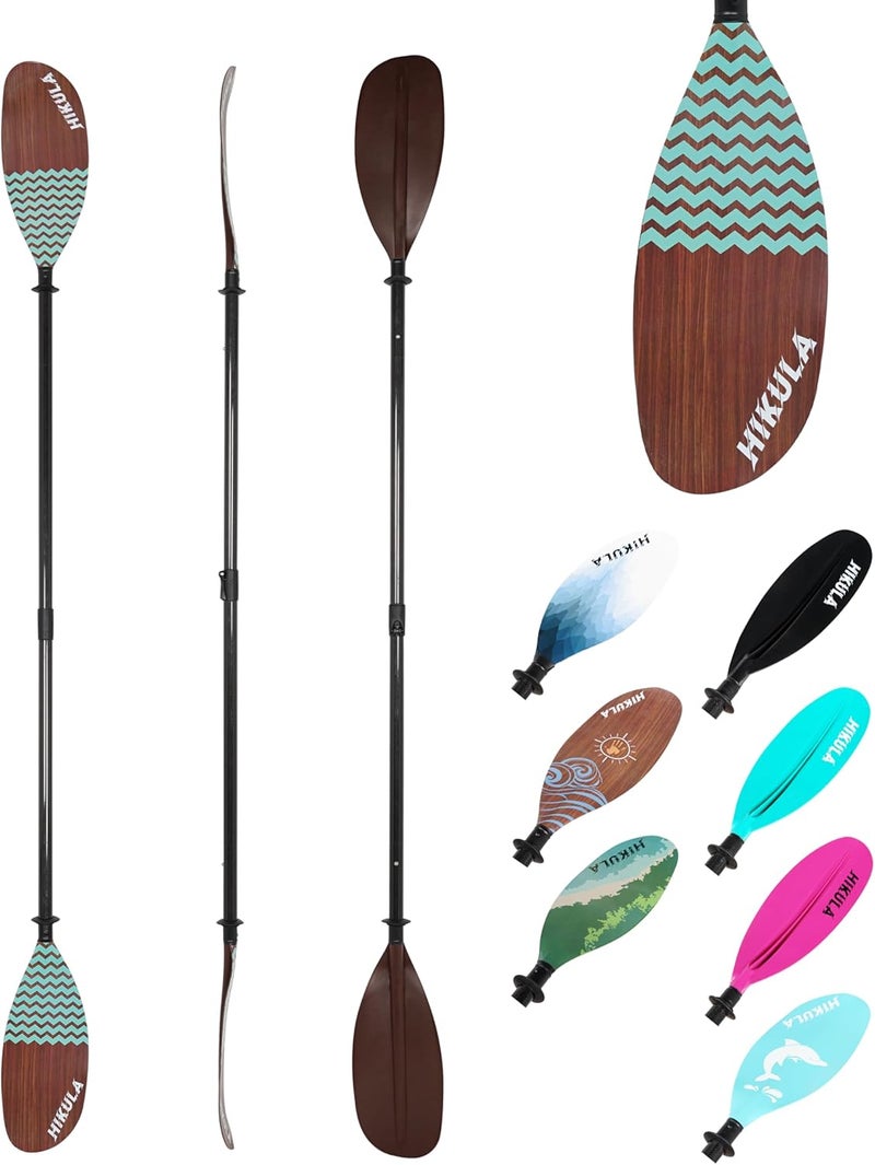 HIKULA Adjustable Carbon Fiber Shaft Kayak Paddle, Kayaking Oars with Reinforced Nylon Blade for Adults, 4 Piece, 86in/220cm to 90in/230cm - Image 1